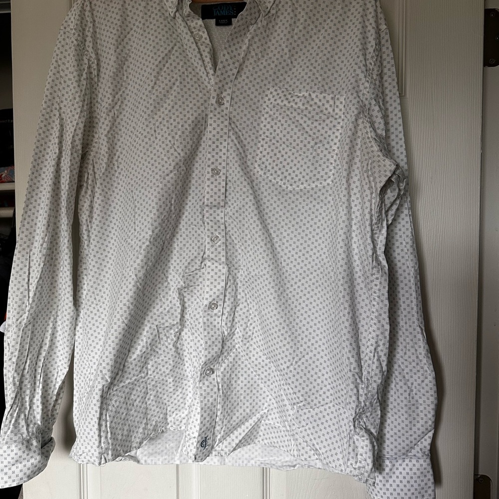 Cody James Button-Up Shirt in White Micro-Print